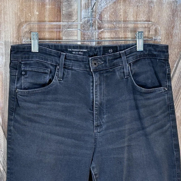 AG Adriano Goldschmied The Farrah Raw Hem High Rise Skinny Jeans in Grey Mist - Picture 6 of 9